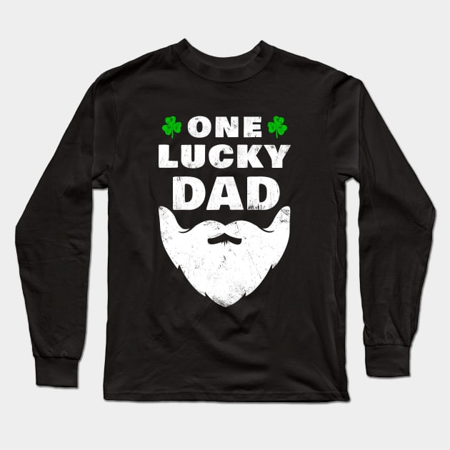 One Lucky Dad Funny St Patrick Day Gift Long Sleeve T-Shirt by Yasna